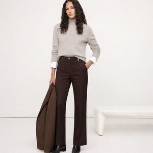 St. John Sport by Marie Gray Pants Size 12 Brown Straight Leg Cotton Blend